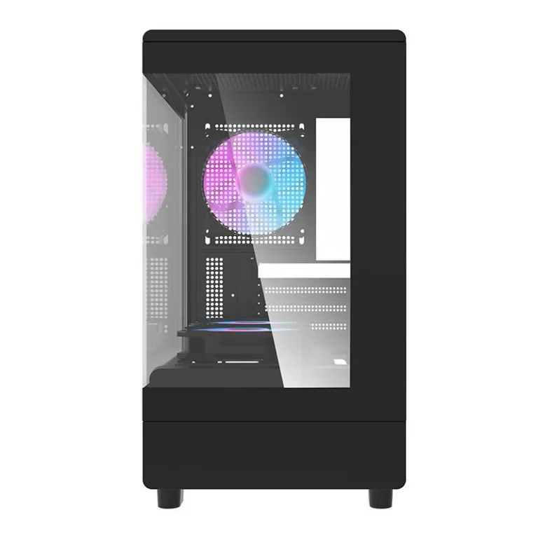 Arvutikorpus RGB Darkflash DB330M, 3 aRGB ventilaatorit, Mini Tower, karastatud klaas