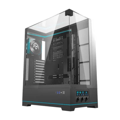 Big Tower arvutikorpus Darkflash DY450L PRO – must, 1 ARGB ventilaator, USB-C, klaaspaneel
