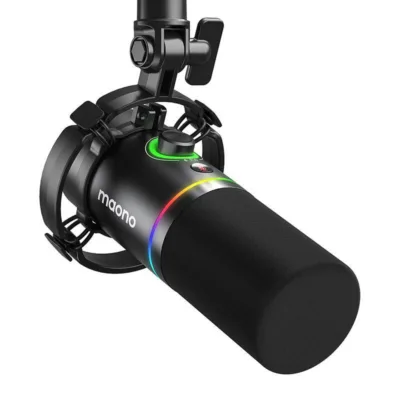 Dünaamiline USB mikrofon Maono PD200x RGB valgustusega (must, XLR ühendusega)