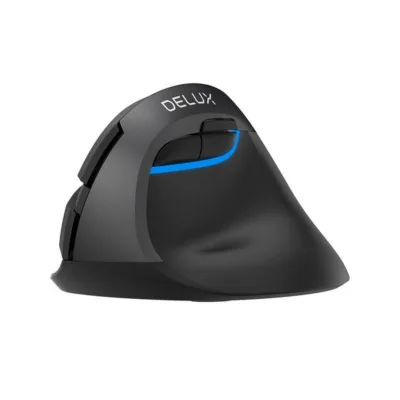 Ergonoomiline vertikaalhiir Delux M618Mini DB juhtmevaba (Bluetooth, 2.4G, 2400 DPI, must)