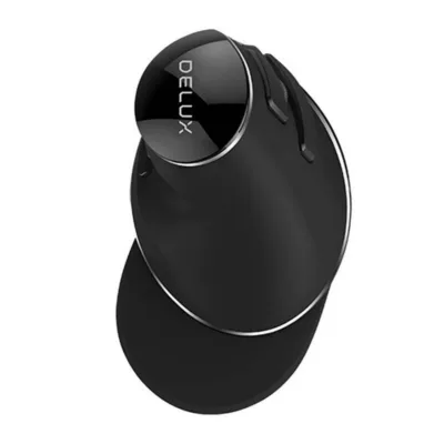 Ergonoomiline vertikaalne hiir Delux M618PD, juhtmevaba, 4200 DPI, must