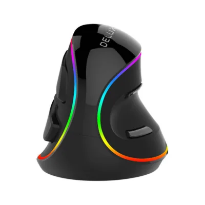 Ergonoomiline vertikaalne hiir Delux M618Plus 4000DPI RGB, juhtmega