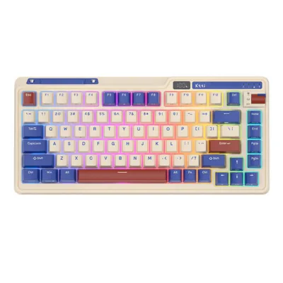 Juhtmevaba RGB mehhaaniline klaviatuur Royal Kludge KZZI K75 Pro (Moment Switch, Retro Blue)