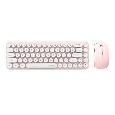 Juhtmevaba klaviatuuri ja hiire komplekt MOFII Bean 2.4G, valge-roosa