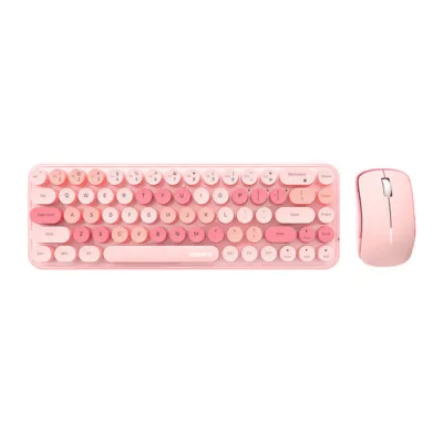 Juhtmevaba klaviatuuri ja hiire komplekt MOFII Bean SMK-676367AG, roosa (2.4G)