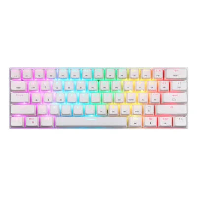 Juhtmevaba mehaaniline klaviatuur Motospeed SK62 White (sinised lülitid, Bluetooth, USB-C)