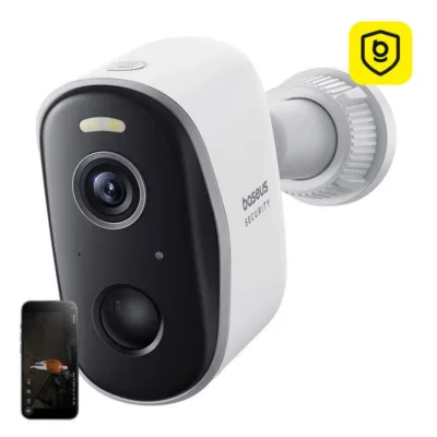 Juhtmevaba väliturvakaamera Baseus N1 2K, 7800 mAh, Wi-Fi, valge