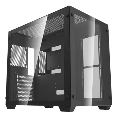 Klaasist arvutikorpus Darkflash C285 läbipaistva paneeliga (must, ATX, USB 3.0)