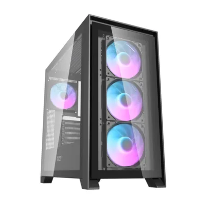 Klaasist arvutikorpus Darkflash DRX90, Mid Tower, RGB, must