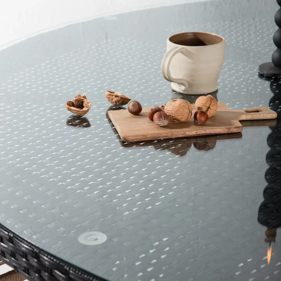 Klaasist ümmargune aia söögilaud Volta, must, ø150, 9132-001 – 8