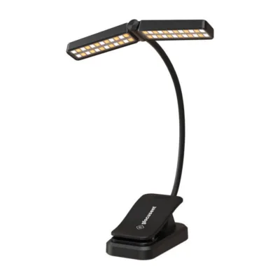 Klambriga LED lugemisvalgus Glocusent Wingy (USB-C, 1000 mAh, must)