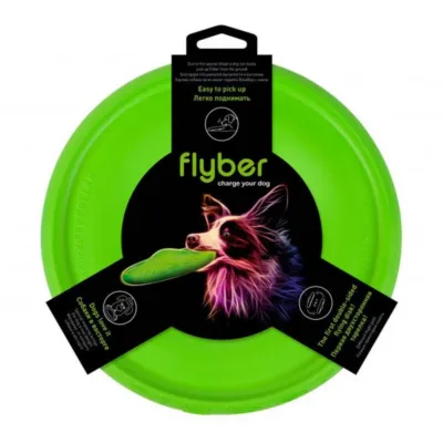 Koera frisbee Flyber Waudog, kahepoolne, 22 cm, hele roheline