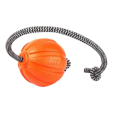 Köiega koerapall Waudog Liker Cord 7 oranž (väikestele ja keskmistele koertele, 9 cm)