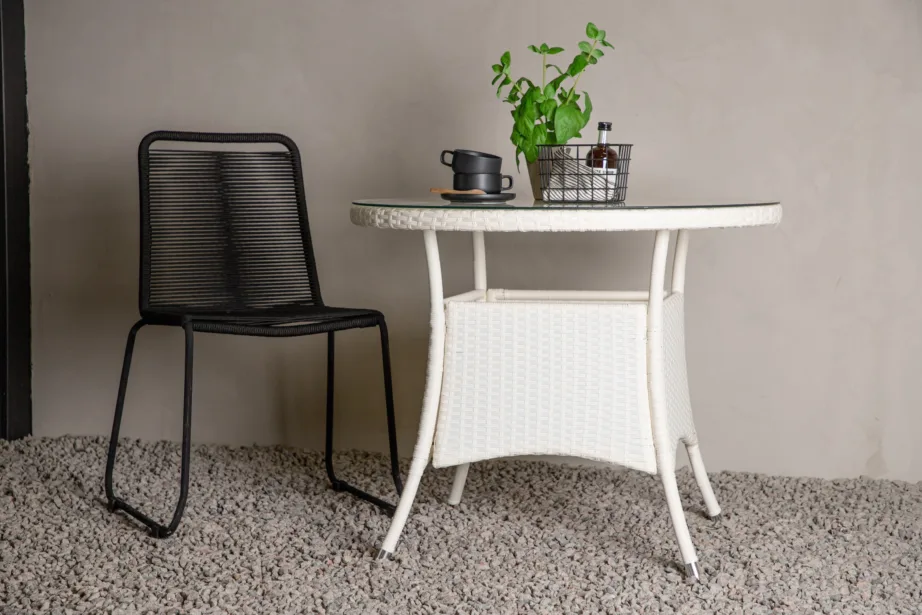 Kunstrotangist ümmargune aia söögilaud Volta, valge, ø90, 9230-010 – 6