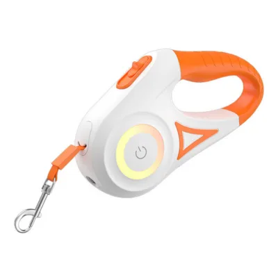 LED jalutusrihm koerale Rojeco RQYS-04, automaatne, 5 m (valge/oranž)
