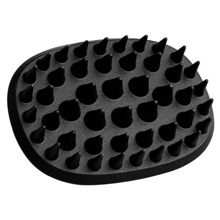 Lemmiklooma massaažihari Paw In Hand Comb, must (silikoonist piidega, koertele ja kassidele)