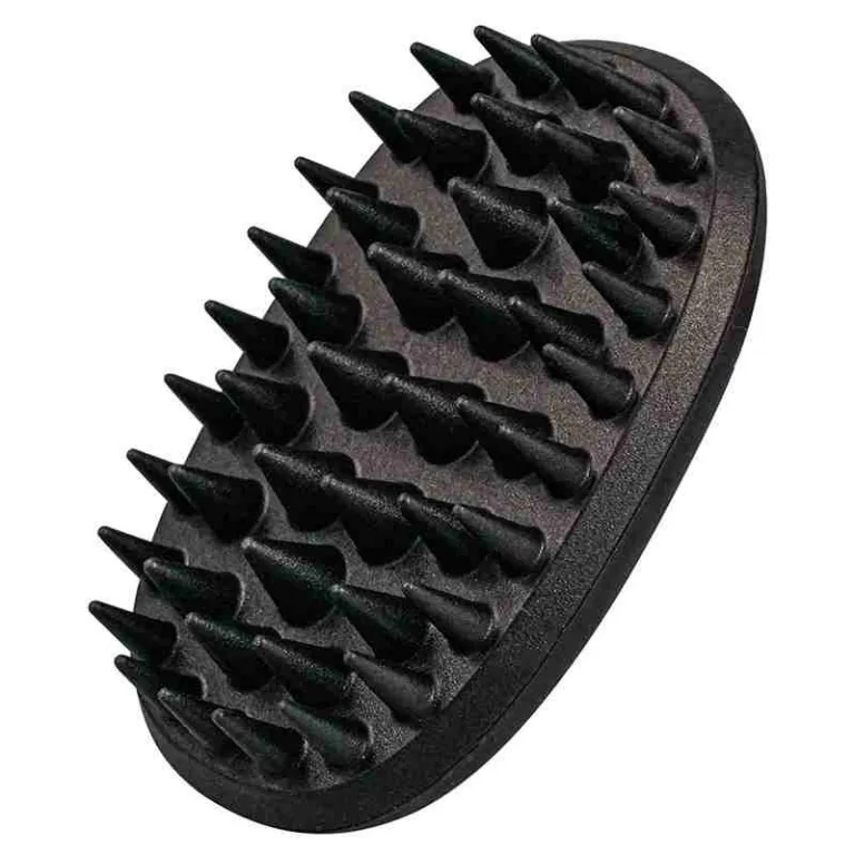 Lemmiklooma massaažihari Paw In Hand Comb, must (silikoonist piidega, koertele ja kassidele)