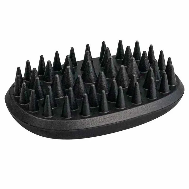 Lemmiklooma massaažihari Paw In Hand Comb, must (silikoonist piidega, koertele ja kassidele)