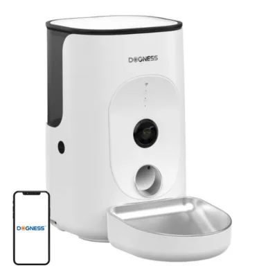 Lemmikloomade nutikas toidudosaator Dogness F15 kaameraga, 4L, WiFi, roostevaba kauss