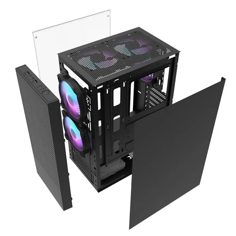 Mänguri arvutikorpus Darkflash A290, 3 ARGB ventilaatorit, karastatud klaas