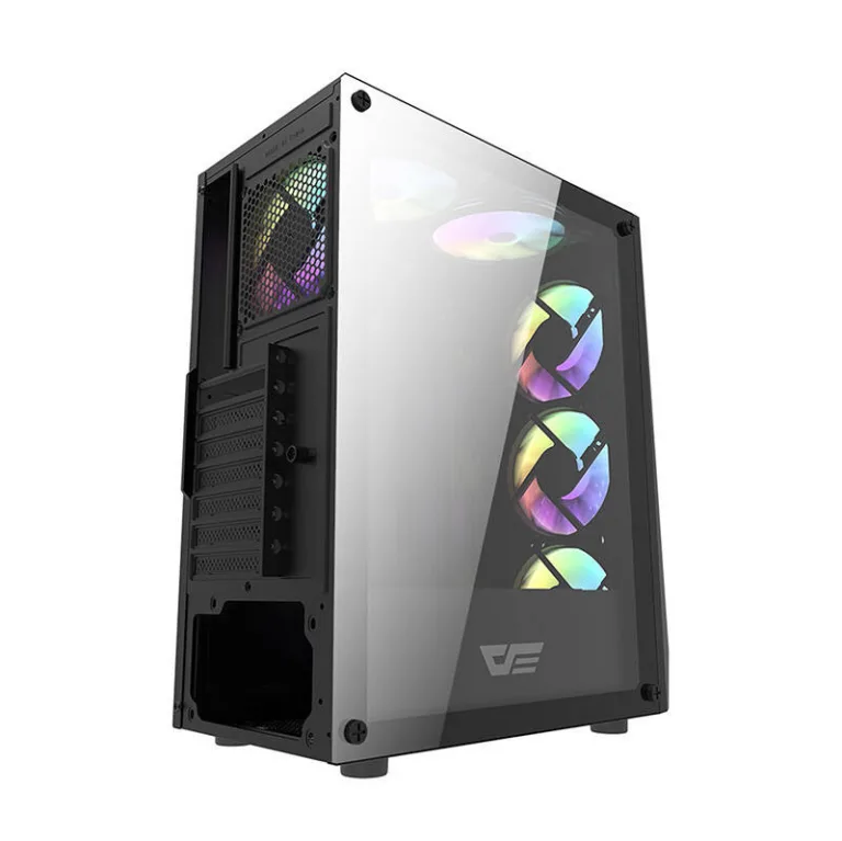 Mänguri arvutikorpus Darkflash DK150 (must, 3 RGB ventilaatorit, karastatud klaas)