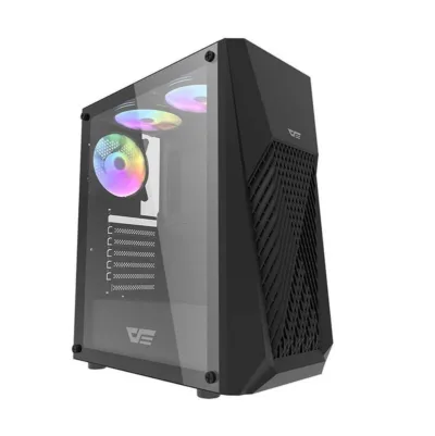 Mänguri arvutikorpus Darkflash DK150 (must, 3 RGB ventilaatorit, karastatud klaas)