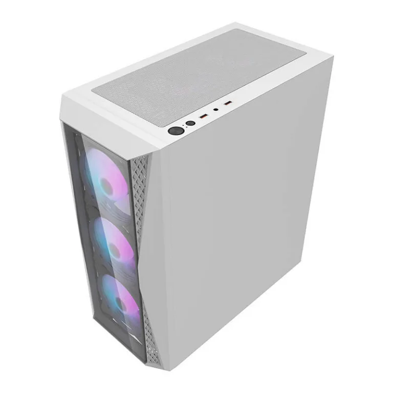 Mänguri arvutikorpus Darkflash DK352 Plus (valge, 4 ARGB ventilaatorit, klaasist külg)