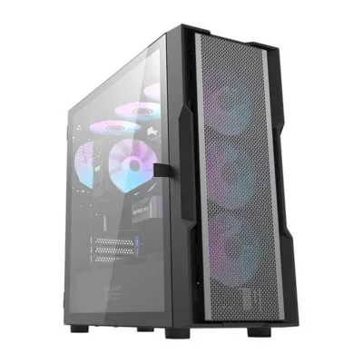 Mänguri arvutikorpus Darkflash DK431 Mesh (must, 4 ARGB ventilaatorit, klaasist külg)