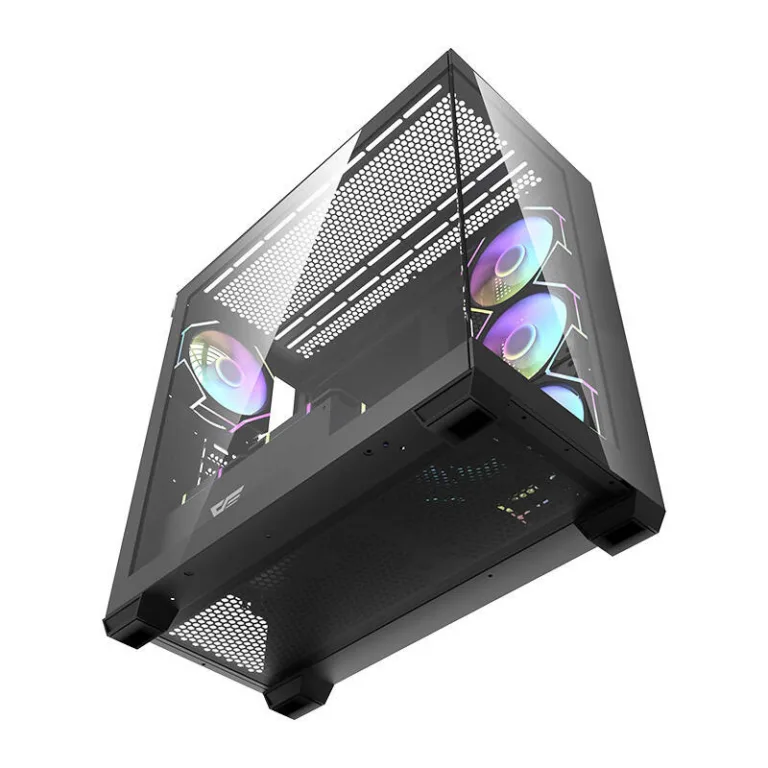 Mänguri arvutikorpus Darkflash DS900, 7 ARGB ventilaatorit, karastatud klaas, must
