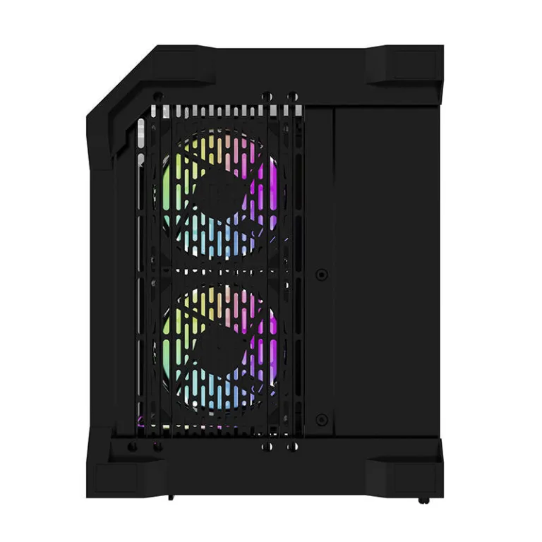 Mänguri arvutikorpus Darkflash FT350, must, karastatud klaas, 5 aRGB ventilaatorit