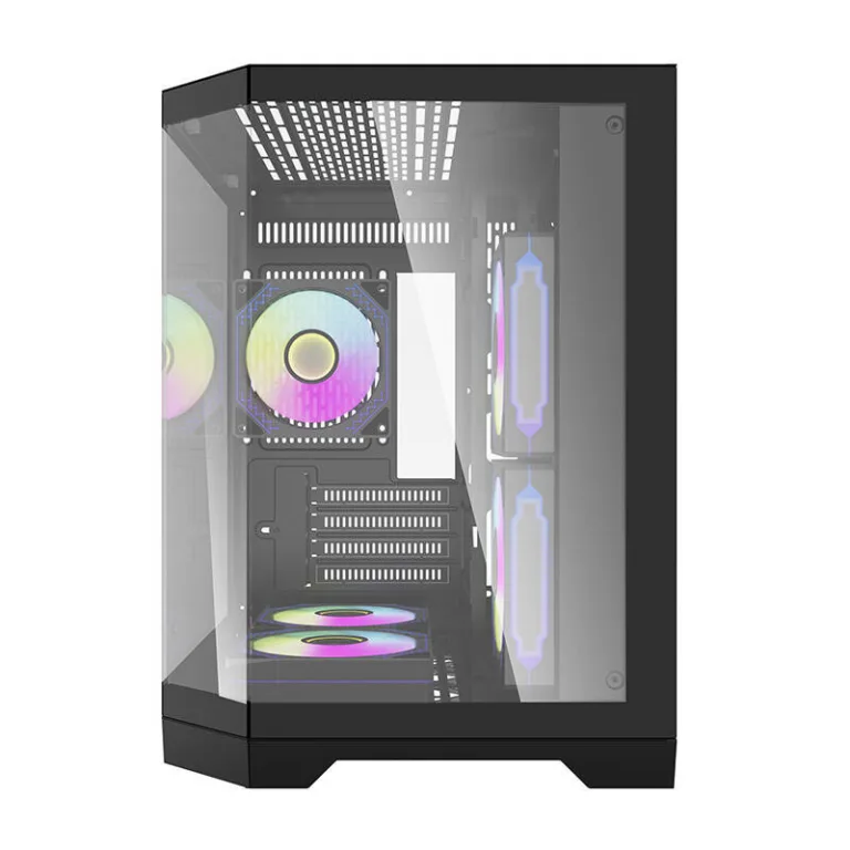 Mänguri arvutikorpus Darkflash FT350, must, karastatud klaas, 5 aRGB ventilaatorit