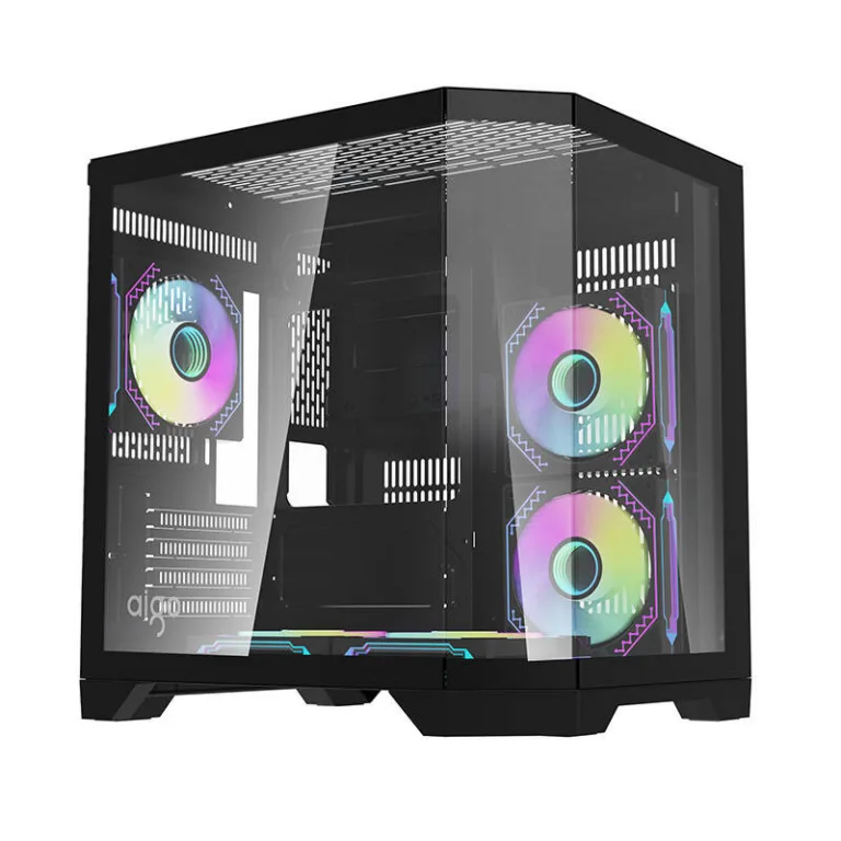 Mänguri arvutikorpus Darkflash FT350, must, karastatud klaas, 5 aRGB ventilaatorit