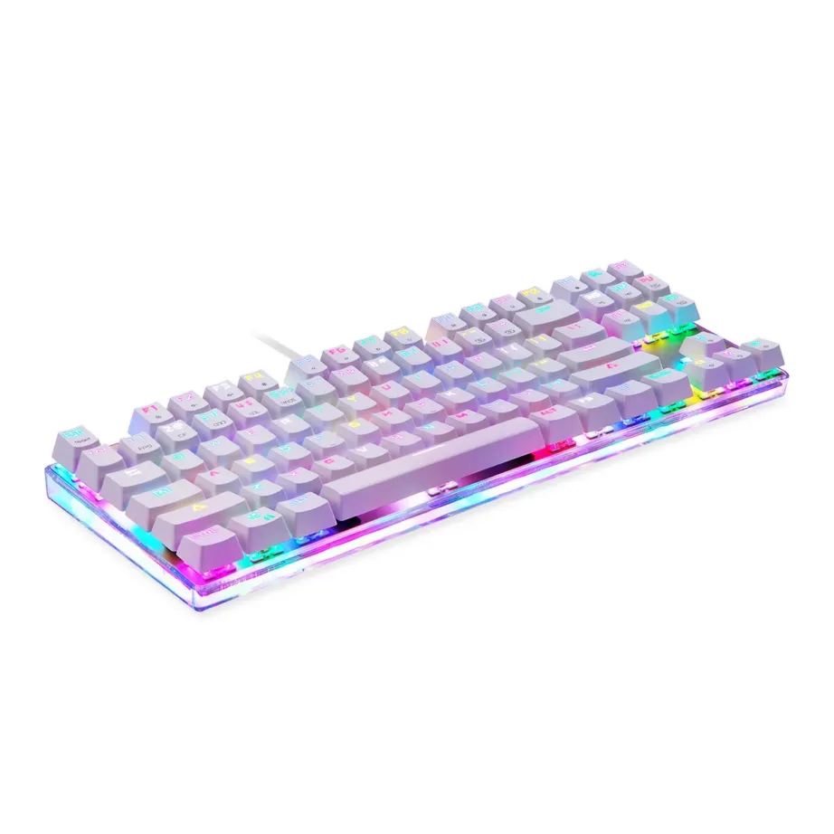 Mänguriklaviatuur RGB-taustvalgustusega Motospeed K87S (valge, OUTEMU Blue, USB) – 4
