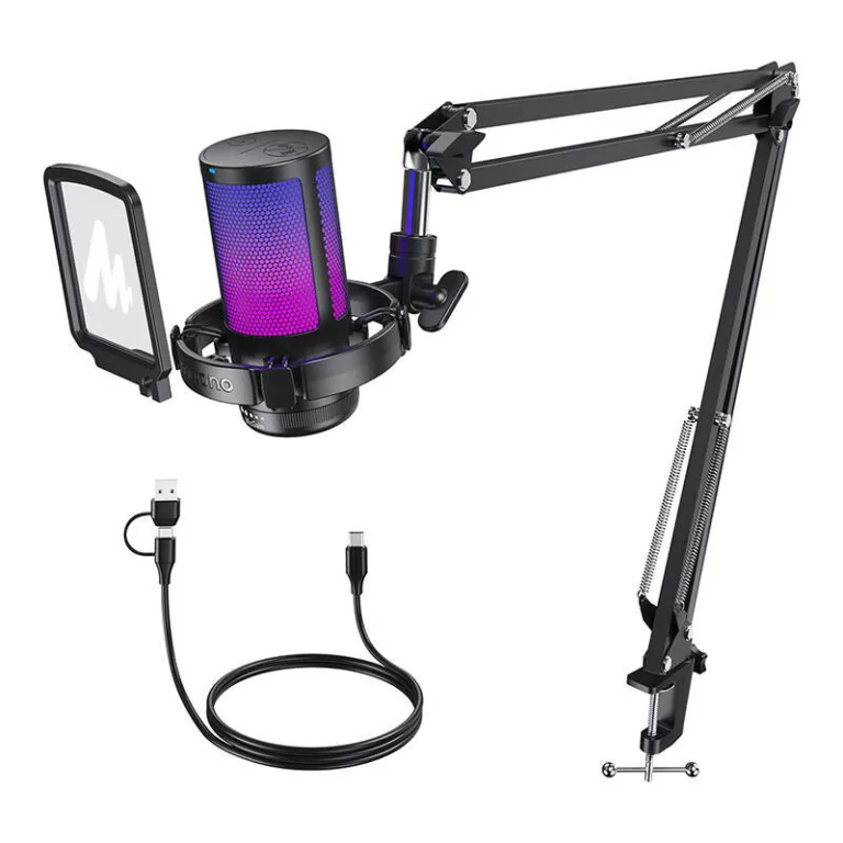 Mängurimikrofon poomkäpaga Maono DGM20S RGB (mürasummutus, kardioid, must)