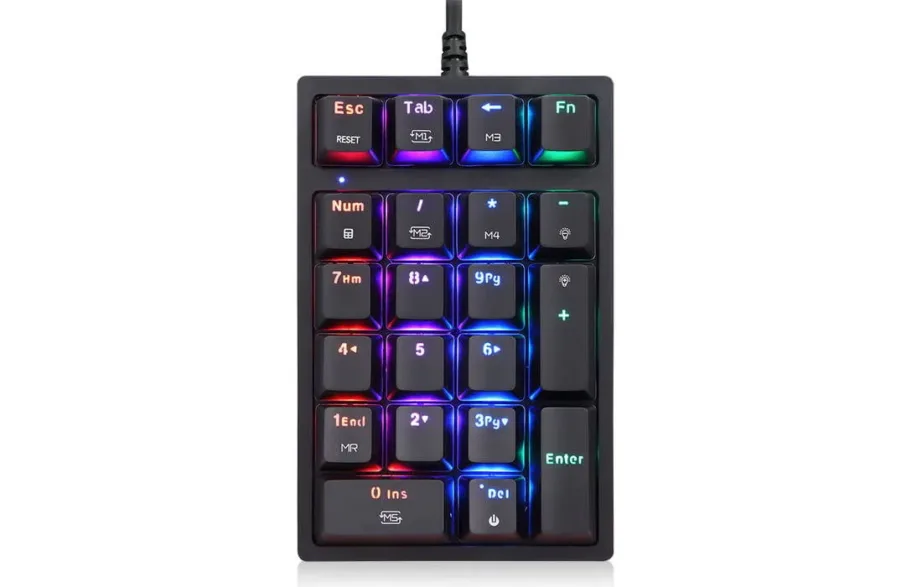 Mehaaniline numbriklahvistik Motospeed K24 (OUTEMU Blue, USB, RGB-valgustus)