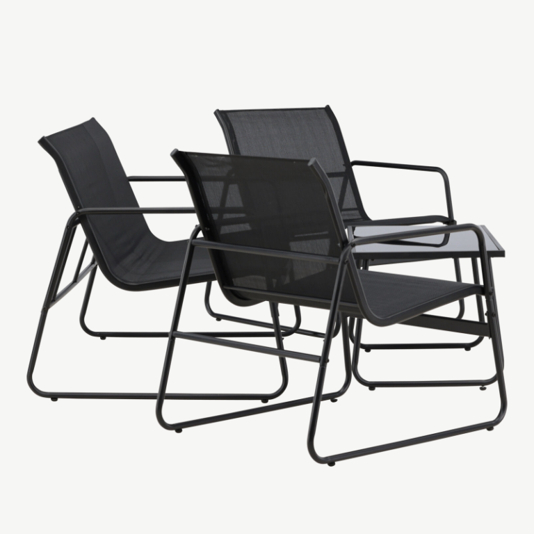 Metallist aiadiivani komplekt Scopello, black/black, 9807-100 9807-100