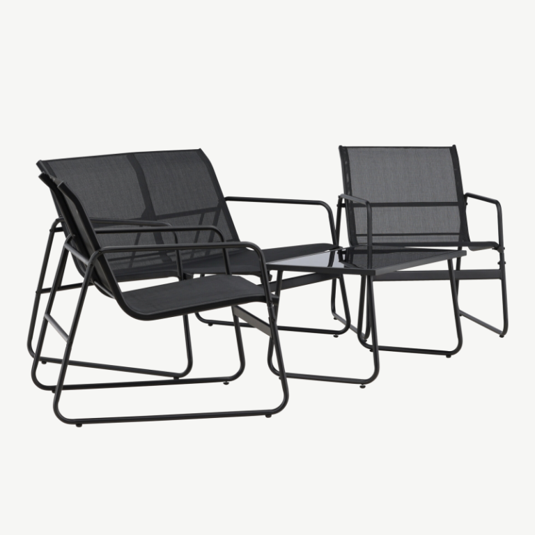 Metallist aiadiivani komplekt Scopello, black/black, 9807-100 9807-100