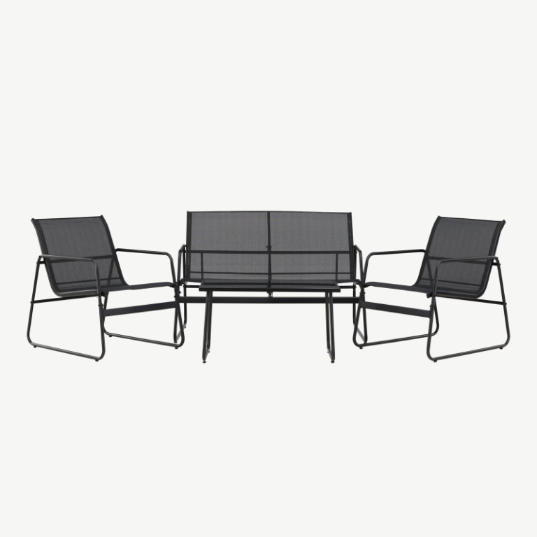 Metallist aiadiivani komplekt Scopello, black/black, 9807-100 9807-100