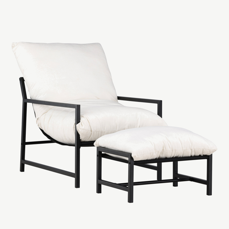 Terrassitugitool Corso koos jalatoega, must/beež, 9801-000 – 2