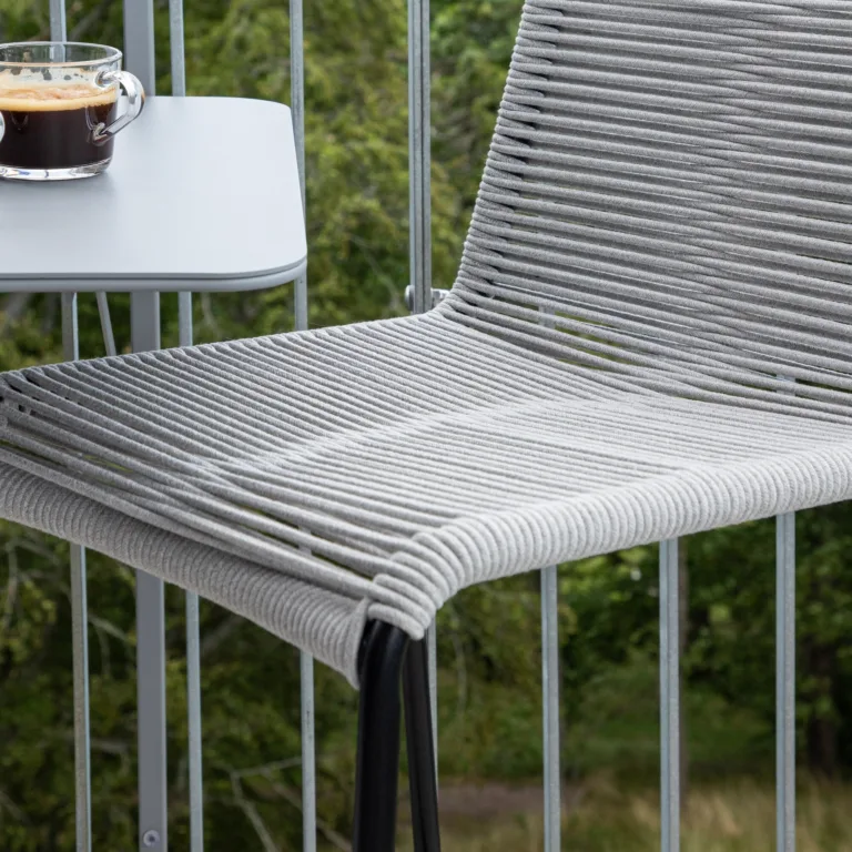 Metallist baaritoolid terrassile Lindos, must/helehall, 53x53x88, 6072-014 6072-014
