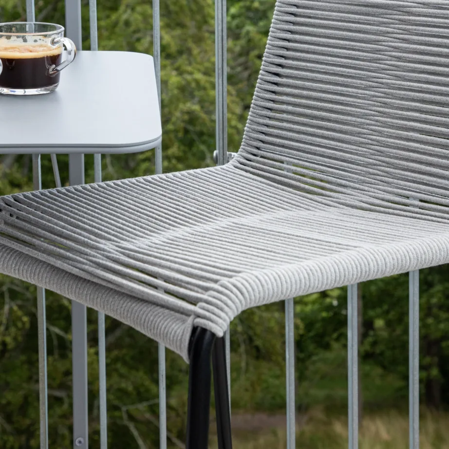 Metallist baaritoolid terrassile Lindos, must/helehall, 53x53x88, 6072-014 – 7