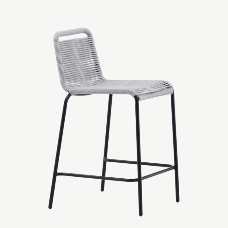 Metallist baaritoolid terrassile Lindos, must/helehall, 53x53x88, 6072-014 6072-014