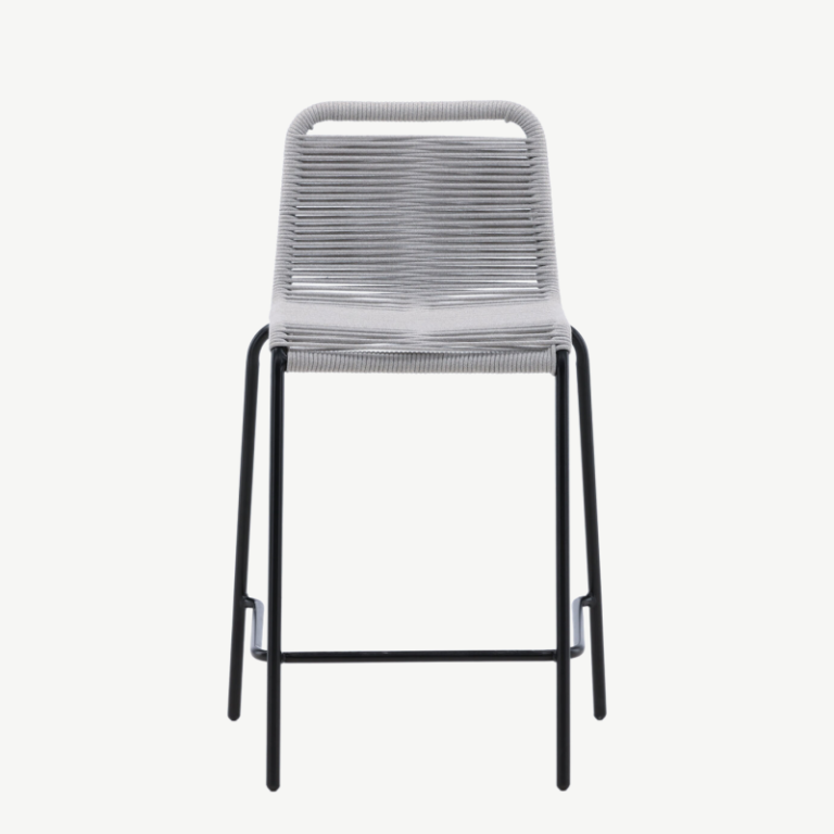 Metallist baaritoolid terrassile Lindos, must/helehall, 53x53x88, 6072-014 6072-014
