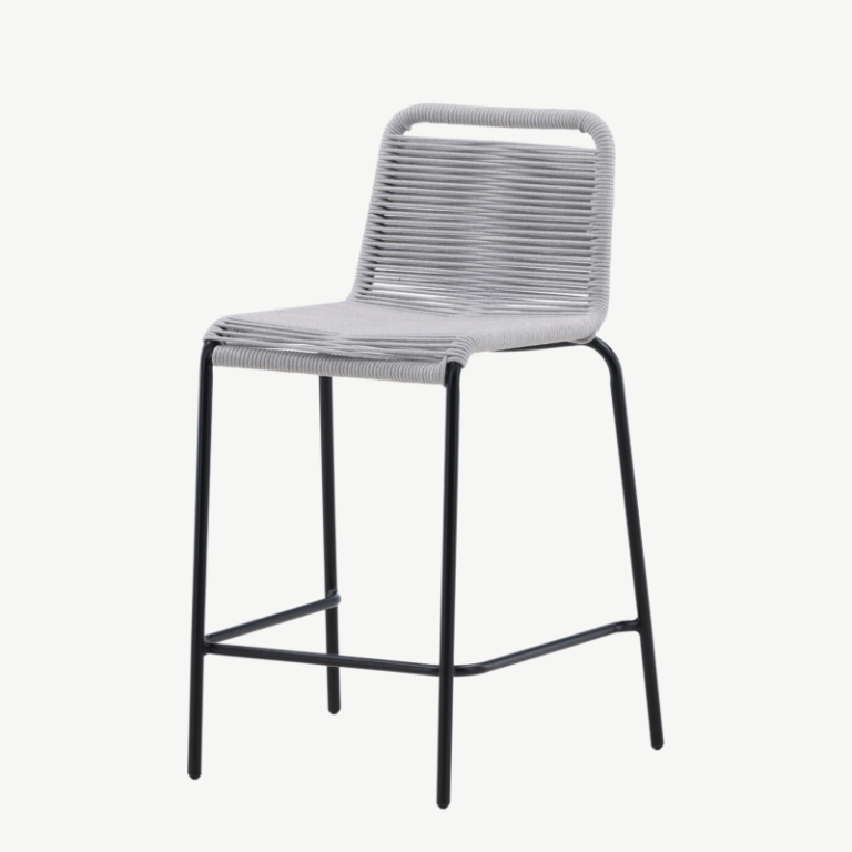 Metallist baaritoolid terrassile Lindos, must/helehall, 53x53x88, 6072-014 6072-014