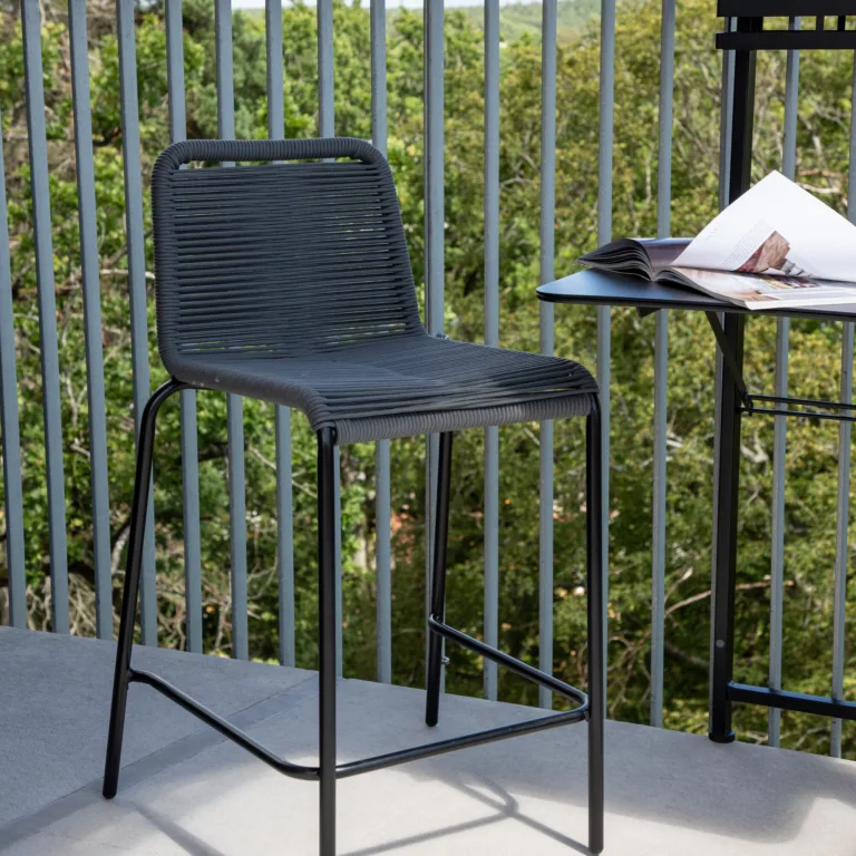 Metallist baaritool Lindos, must/tumehall, 53x53x88, 6072-022 6072-022