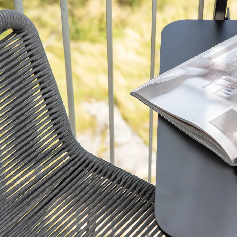 Metallist baaritool Lindos, must/tumehall, 53x53x88, 6072-022 – 8