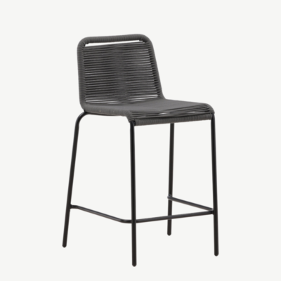 Metallist baaritool Lindos, must/tumehall, 53x53x88, 6072-022