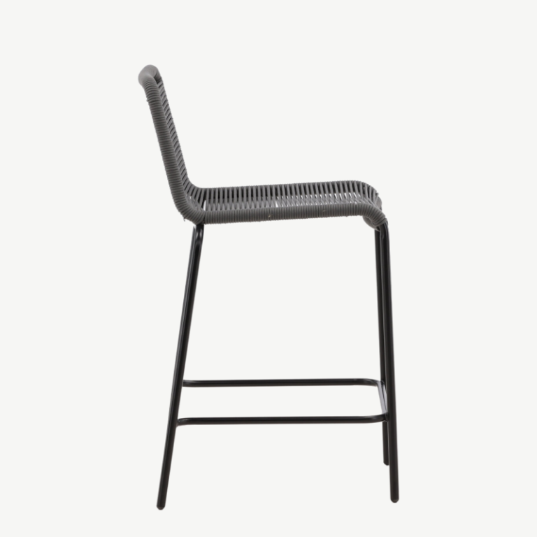 Metallist baaritool Lindos, must/tumehall, 53x53x88, 6072-022 6072-022