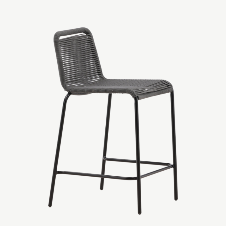 Metallist baaritool Lindos, must/tumehall, 53x53x88, 6072-022 6072-022