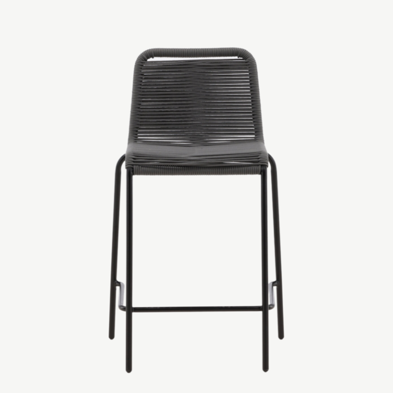 Metallist baaritool Lindos, must/tumehall, 53x53x88, 6072-022 6072-022